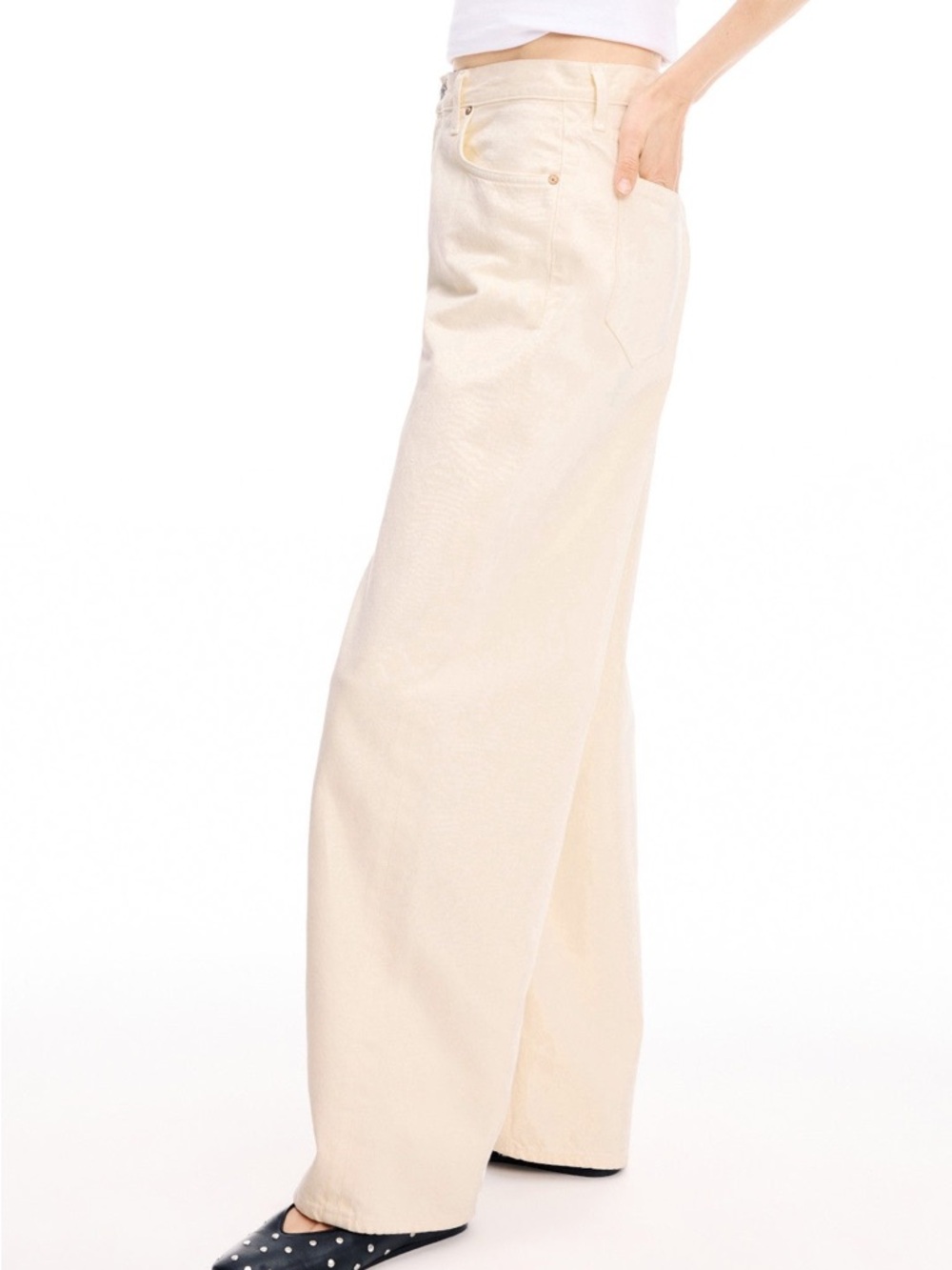 Agolde Wide-Leg Jeans in Cream